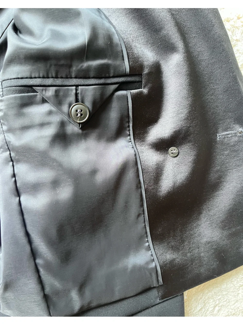 Madewell Black Double-Breasted Cropped Tuxedo Blazer, Size 8